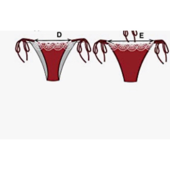 🎉 3/$20 👯♀️Host Pick⚡️NWOT Triangle w/ Lace Trim Bikini Bottom - Picture 7 of 7